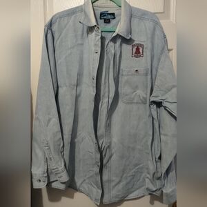 Wrangler Light Blue Denim Shirt with Embroidered Logo